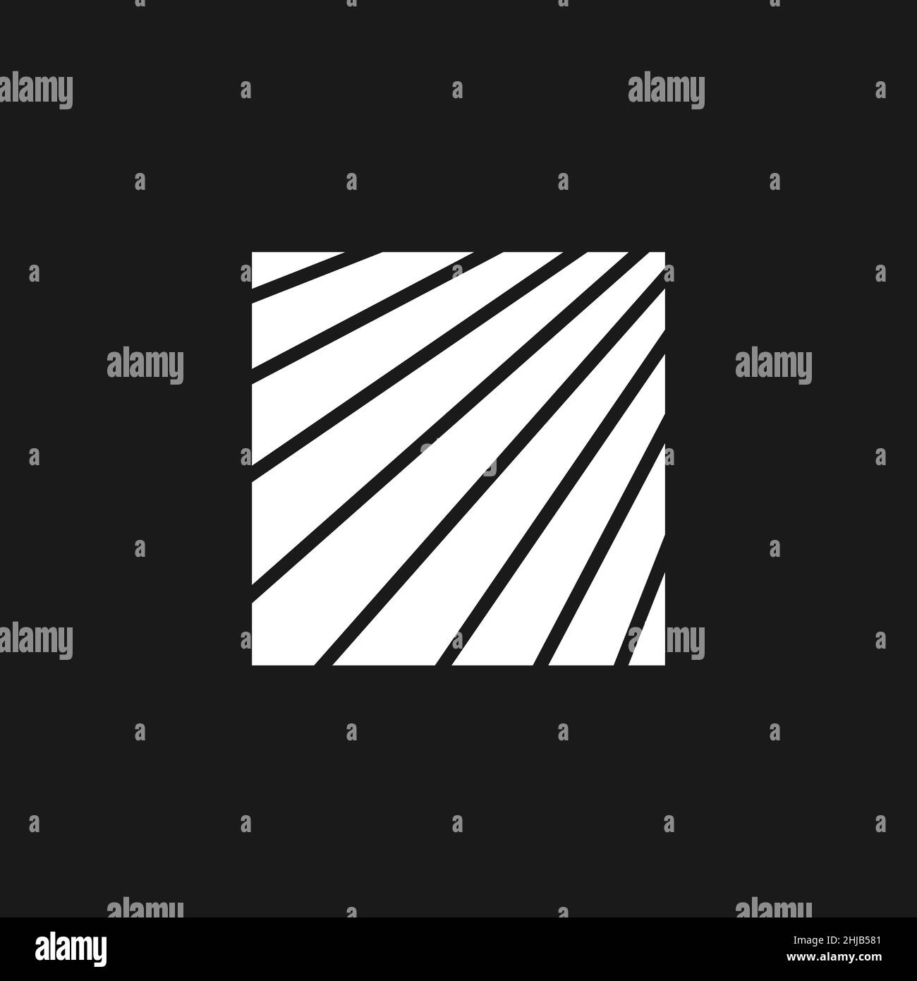 Retrowave striped square 1980s style. Synthwave black and white ...
