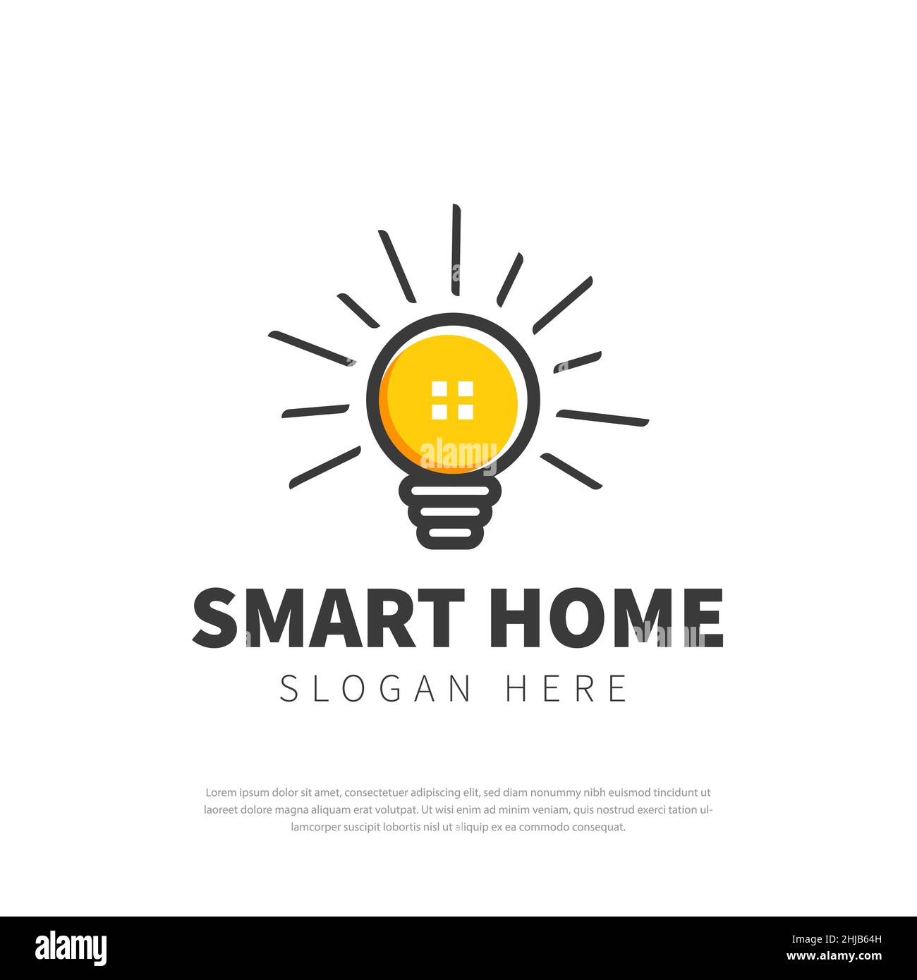 Light bulb logo, smart home icon home energy logo vector illustration Stock Vector