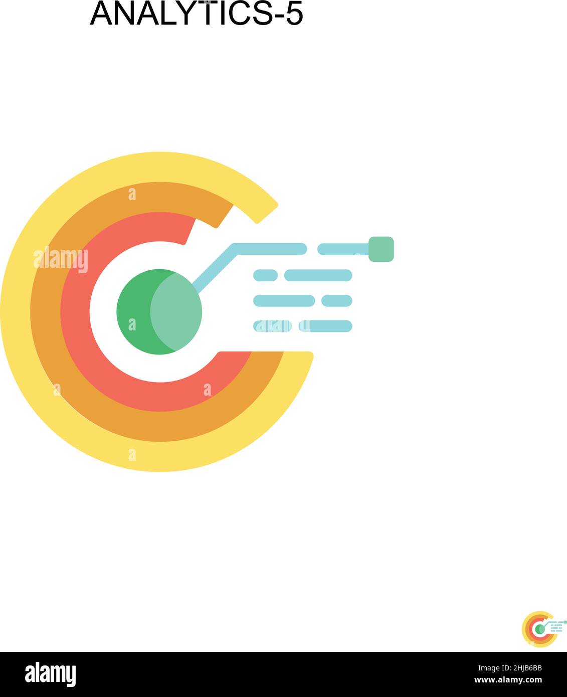 Analytics-5 Simple vector icon. Illustration symbol design template for web mobile UI element. Stock Vector