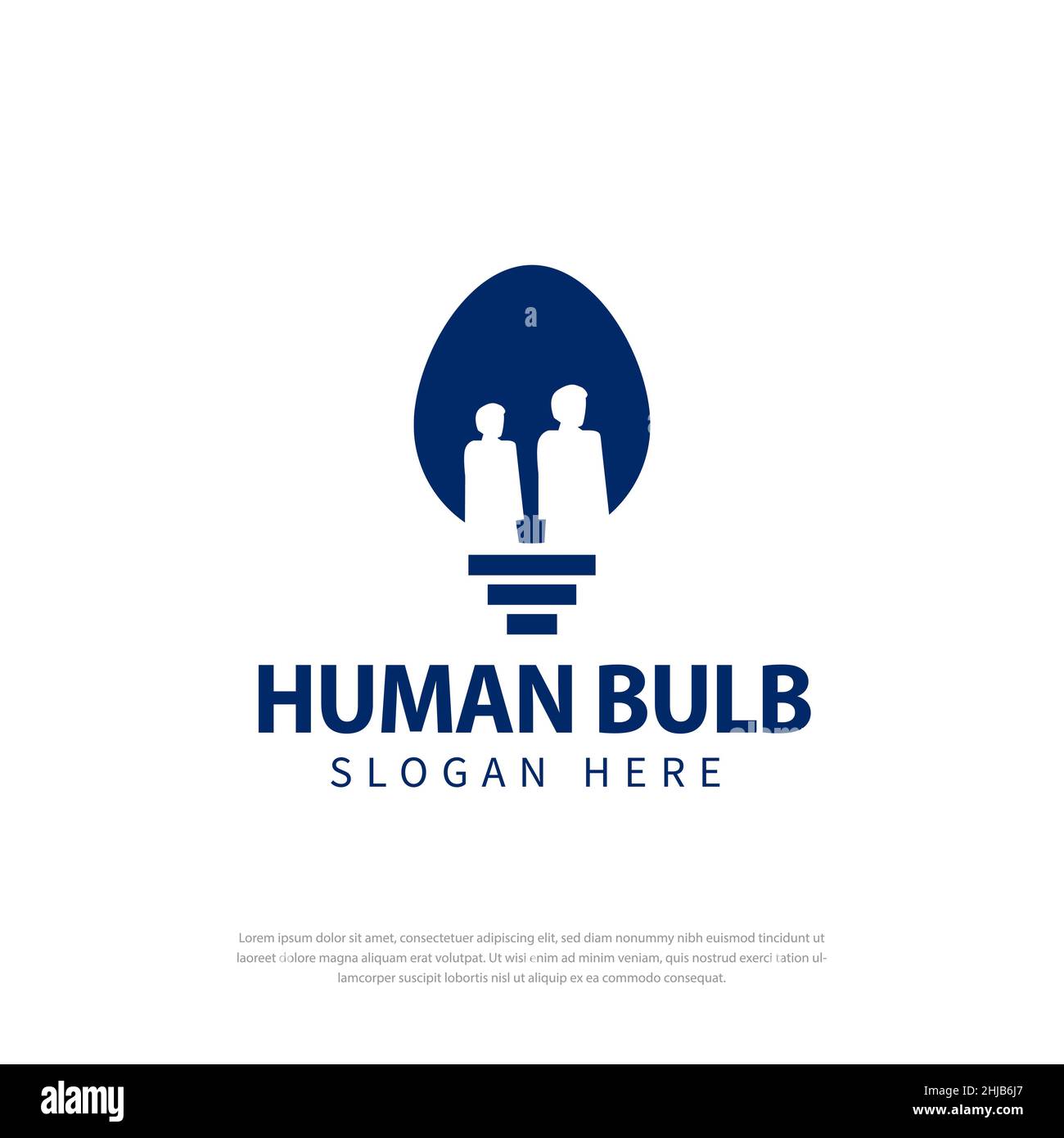 Two light bulb logo human icon, symbol, icon, design template Stock Vector