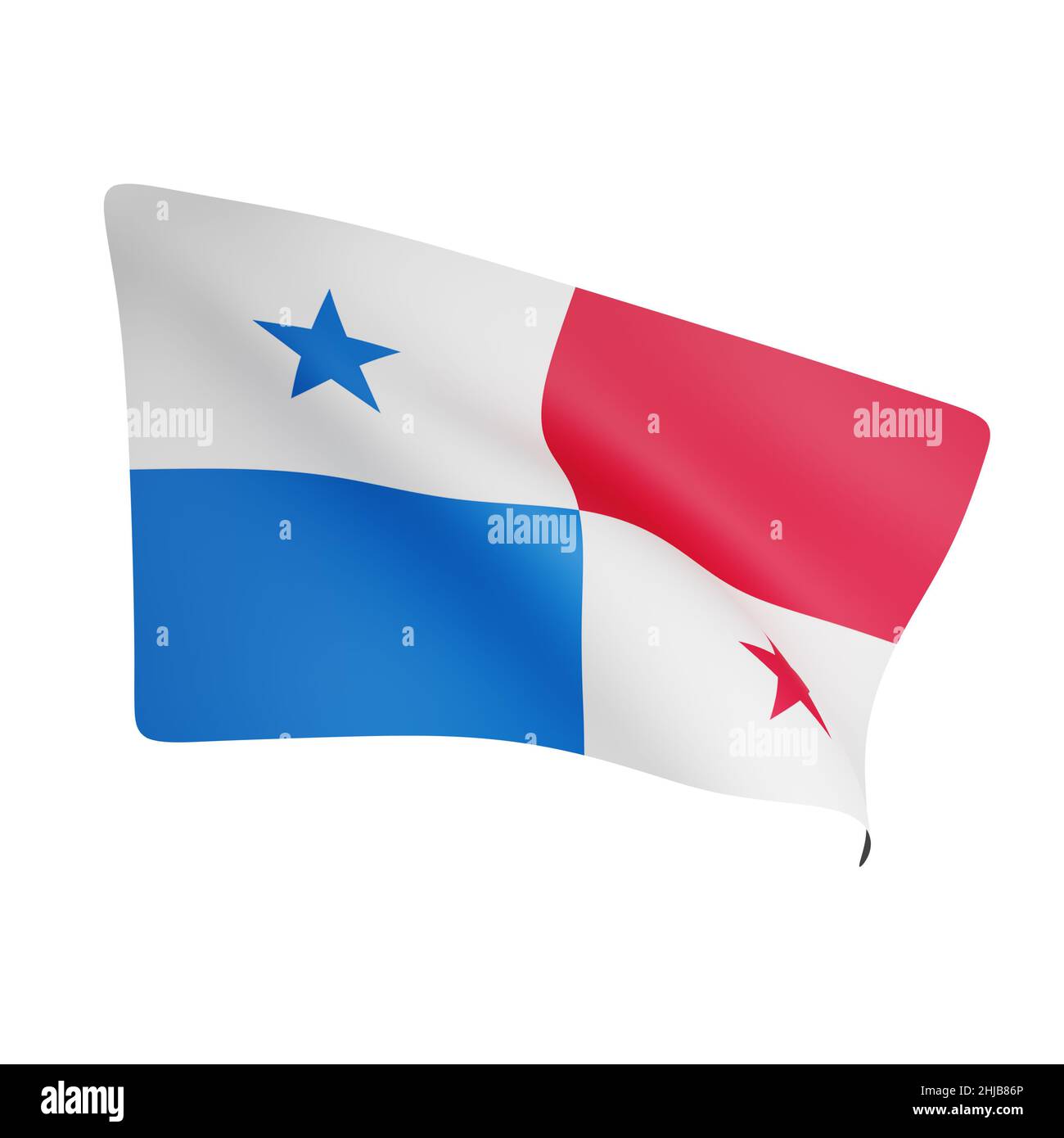 3d rendering of panama flag concept panama national day Stock Photo