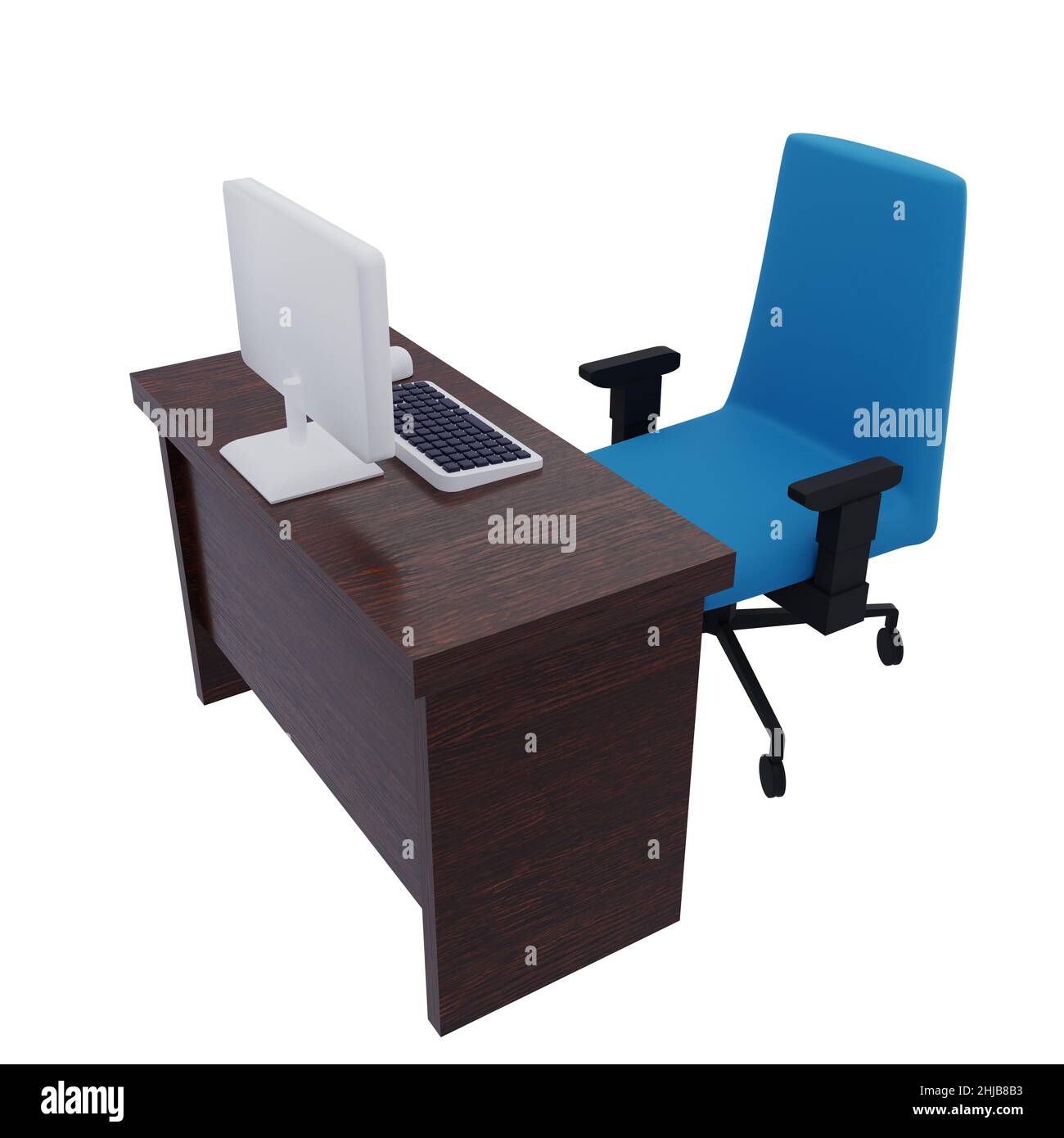 3d rendering table for work Stock Photo