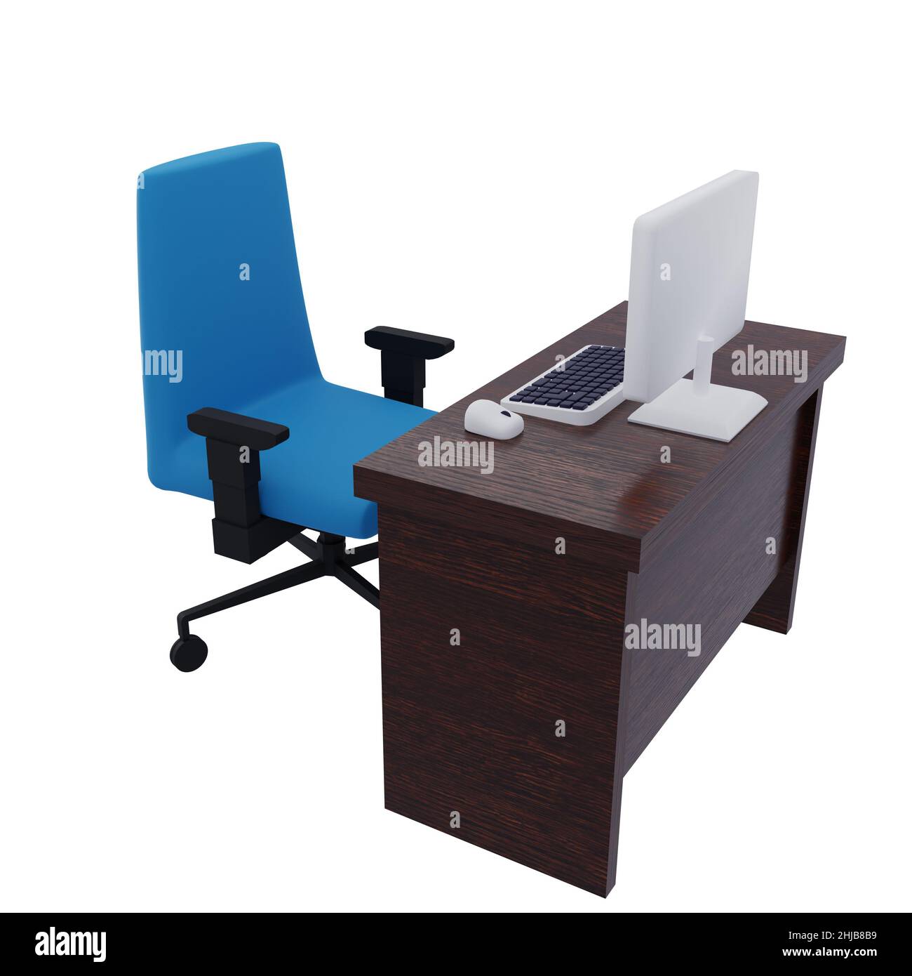 3d rendering table for work Stock Photo