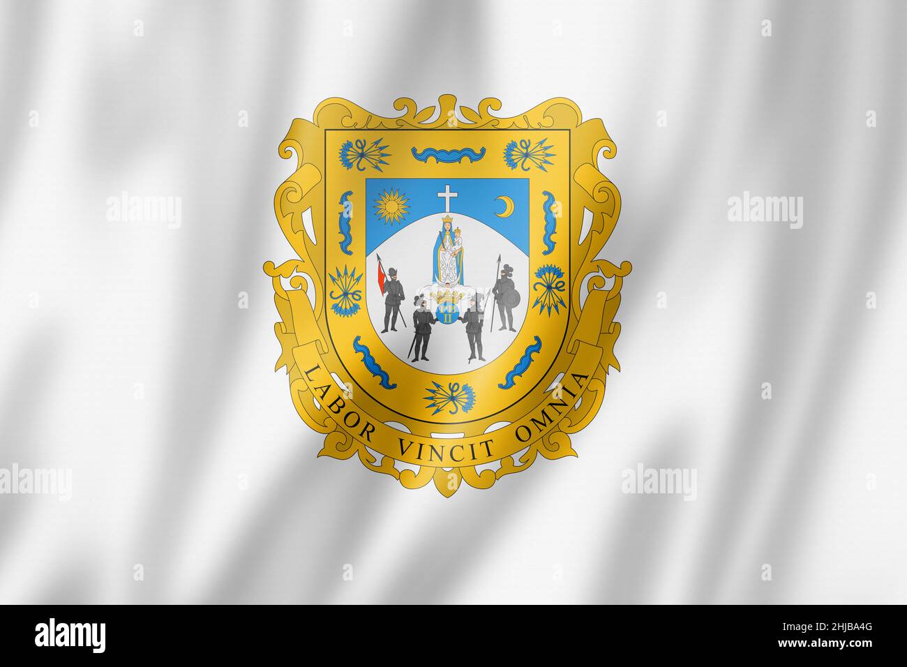 Zacatecas state flag, Mexico waving banner collection. 3D illustration Stock Photo