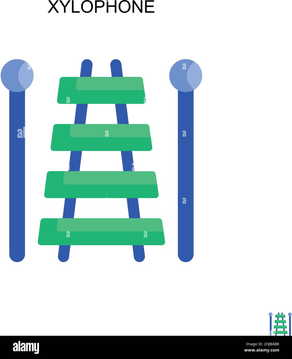 Xylophone Simple vector icon. Illustration symbol design template for