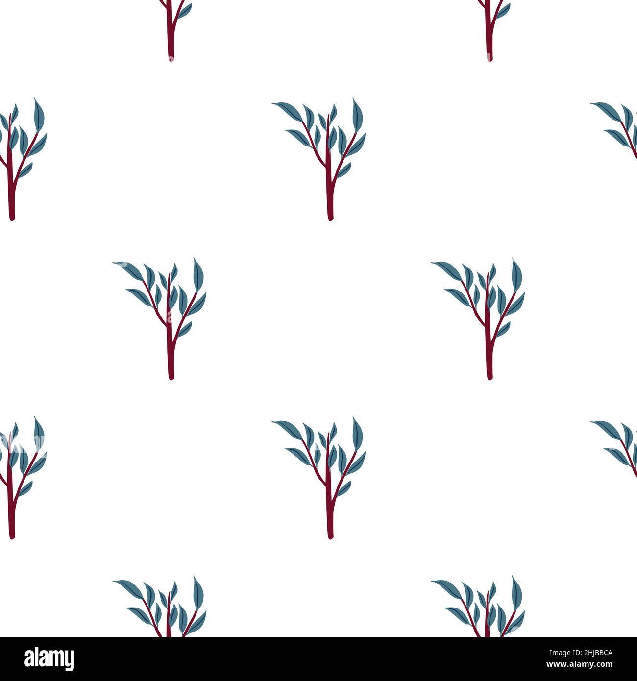 Isolated seamless botanic pattern with green and brown colored simple ...