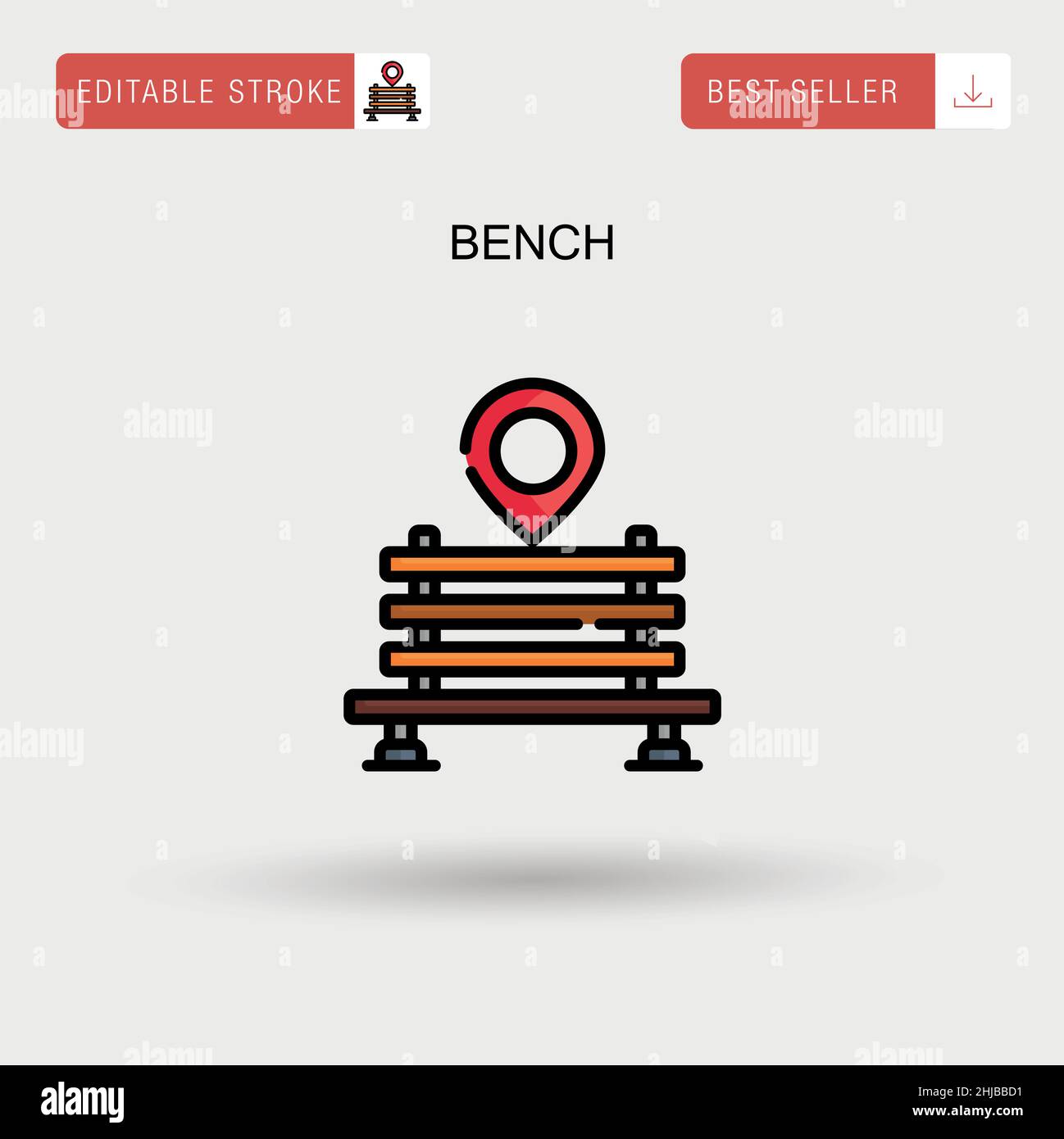 Bench Simple vector icon. Stock Vector
