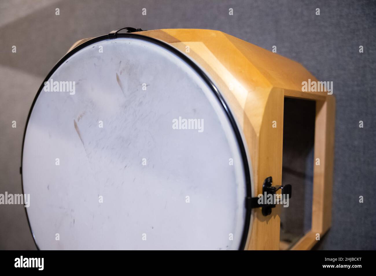 White drum in music recording studio Stock Photo - Alamy
