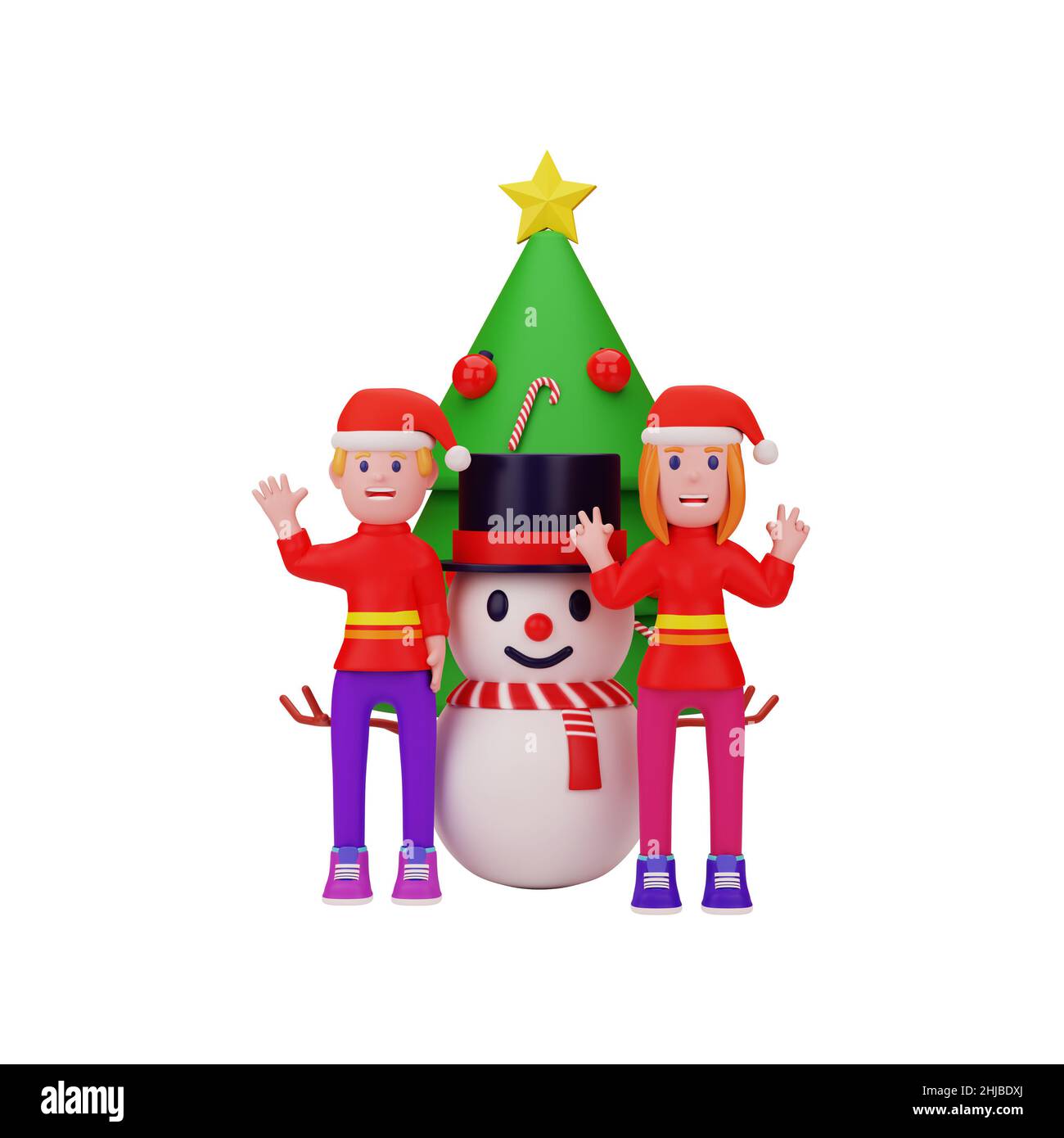 3d rendering with merry christmas and new year concept Stock Photo