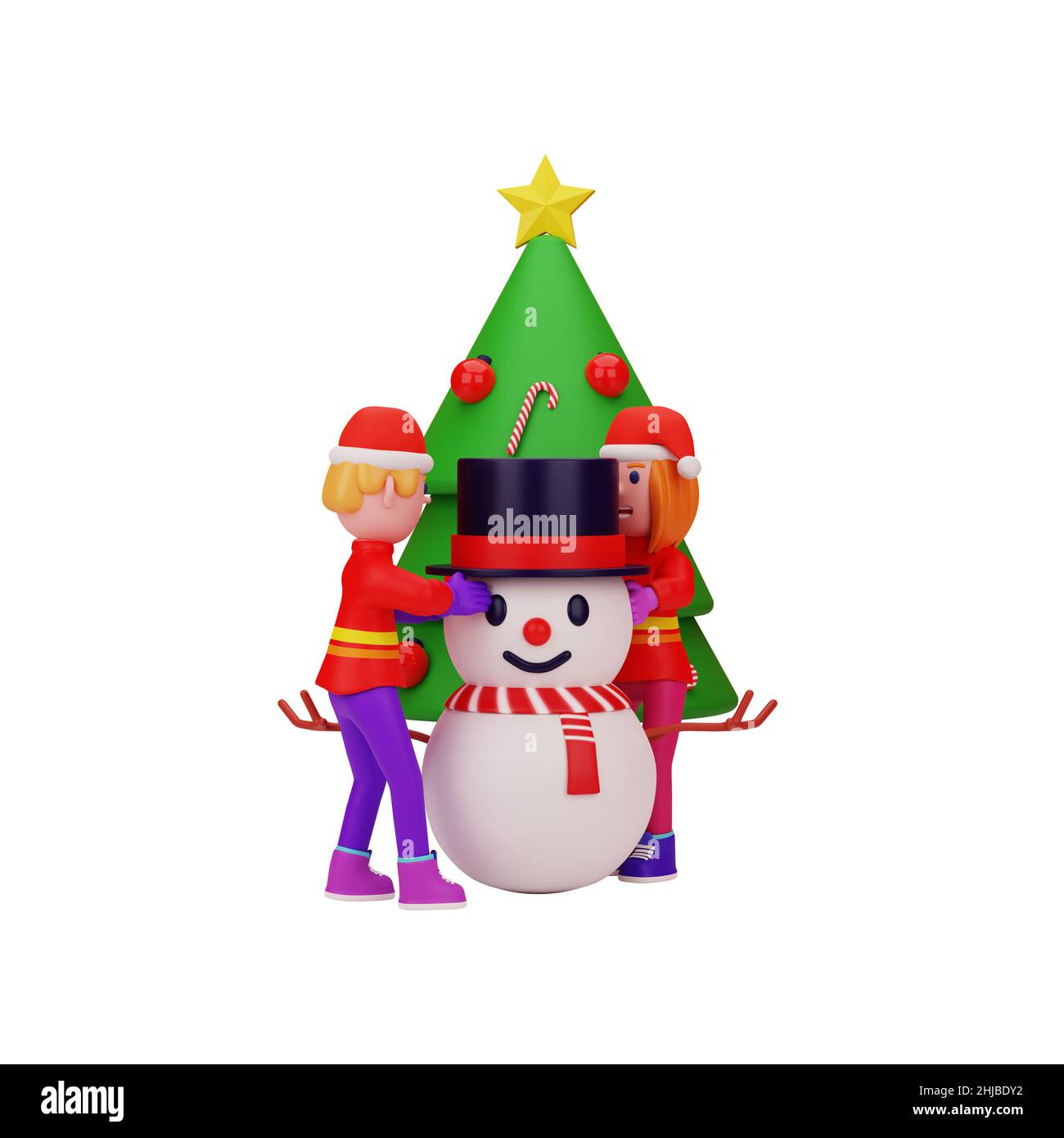 3d rendering with merry christmas and new year concept Stock Photo