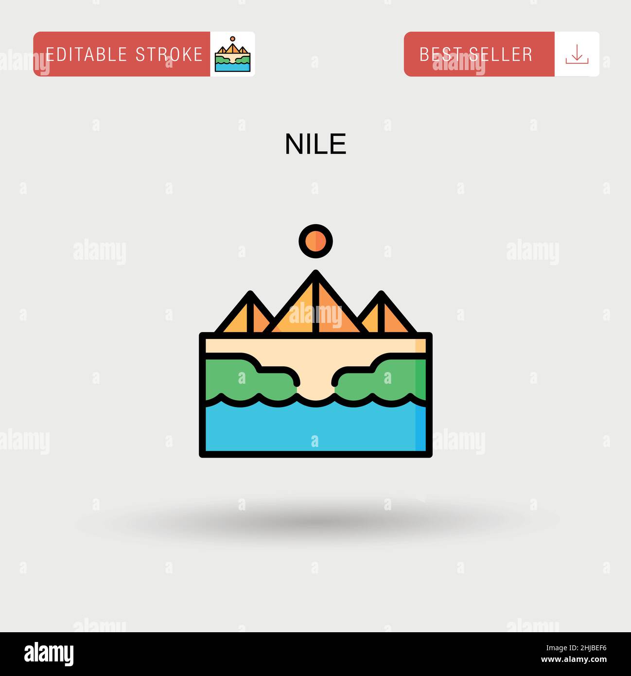 Nile Simple vector icon. Stock Vector