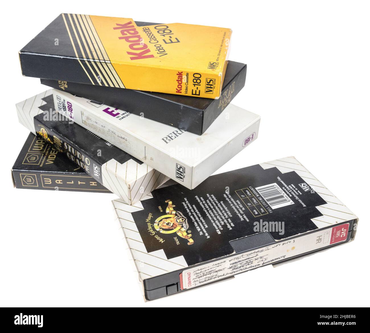 Used old VHS tapes Stock Photo Alamy