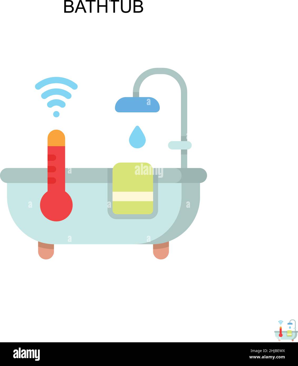 Bathtub Simple vector icon. Illustration symbol design template for web ...