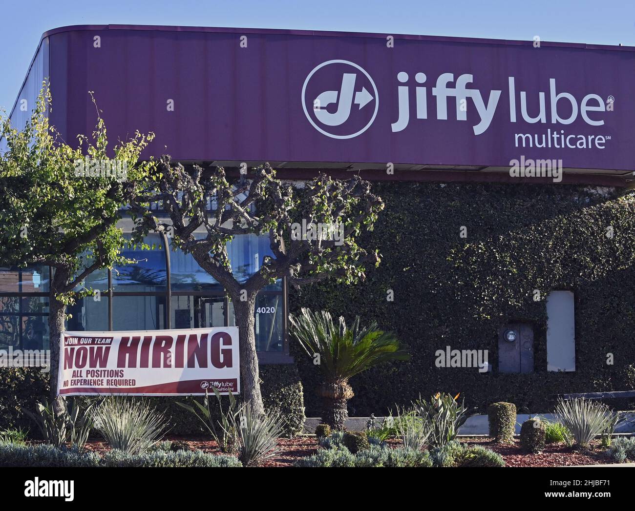 Los Angeles, United States. 28th Jan, 2022. A now hiring sign is seen ...