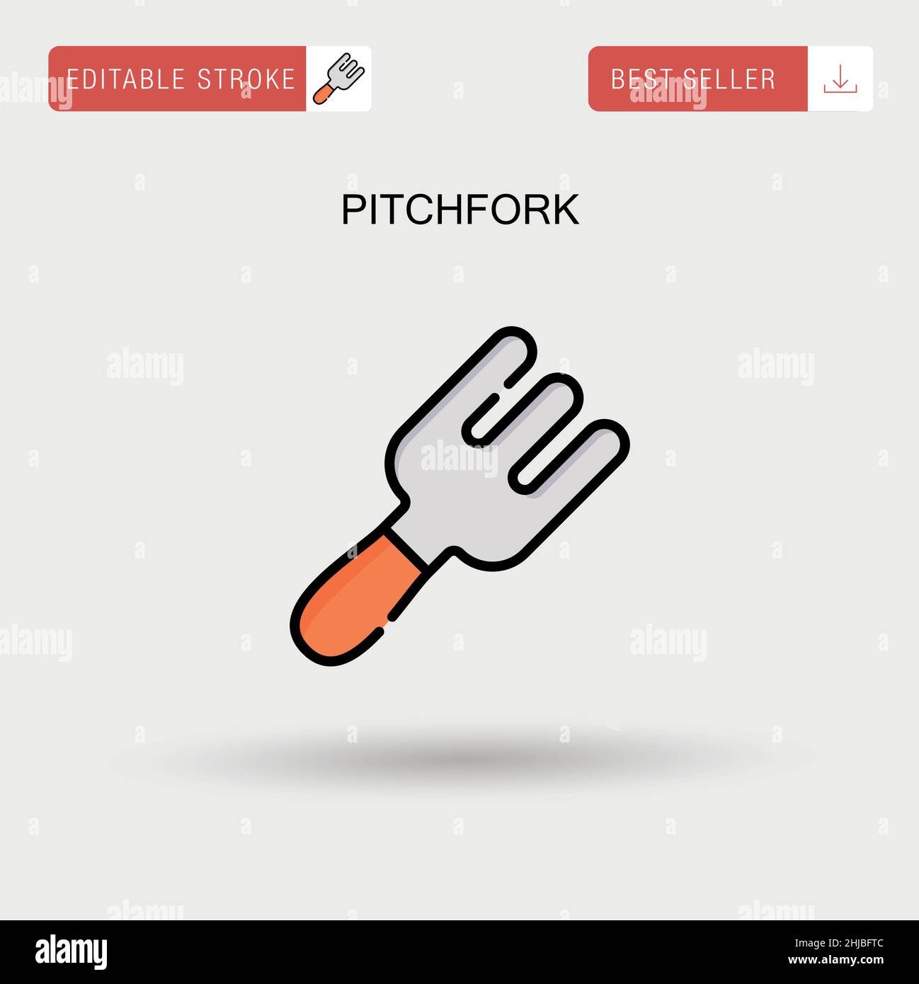 Pitchfork Simple vector icon. Stock Vector