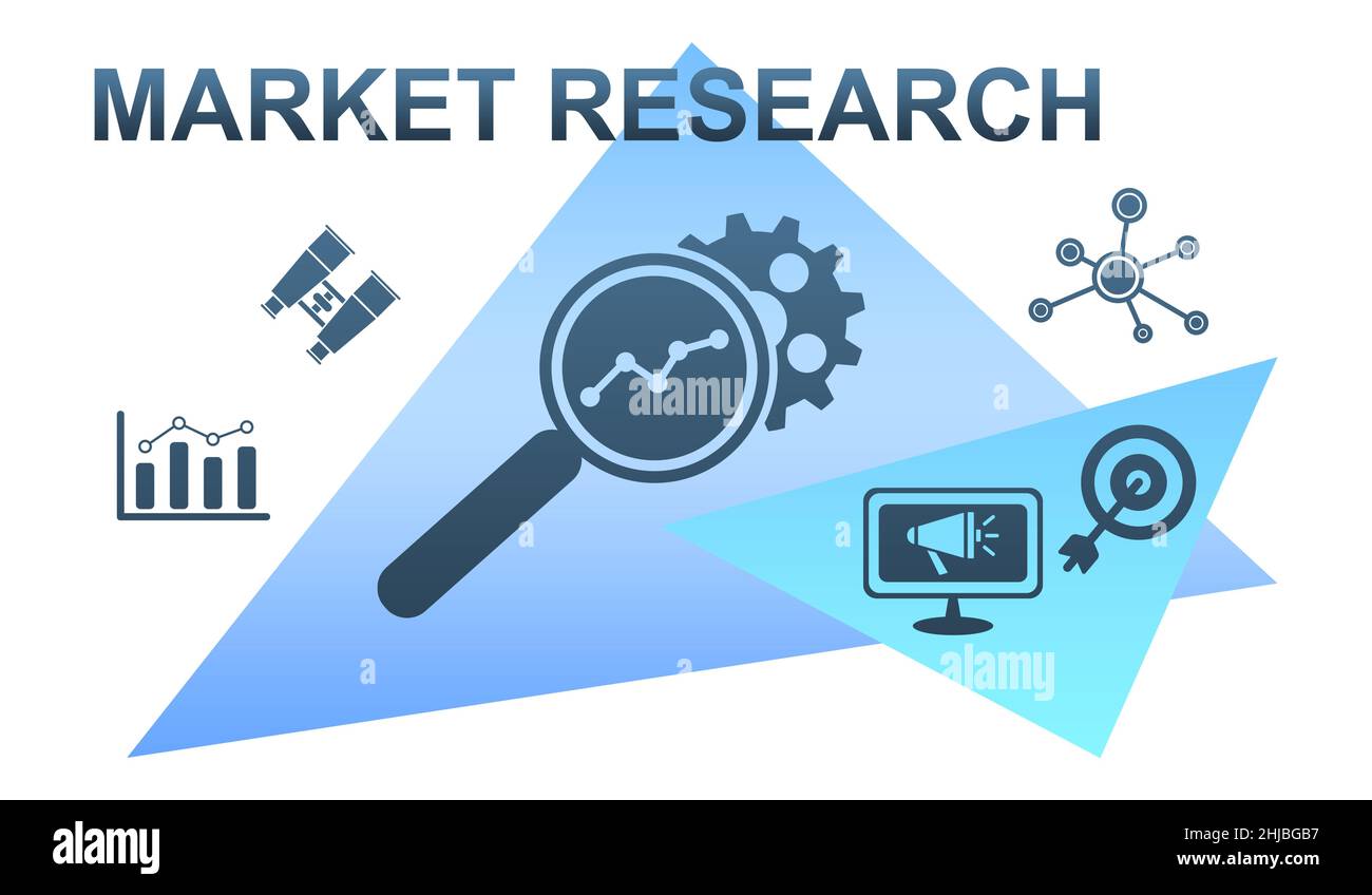 Illustration of a market research concept Stock Photo - Alamy