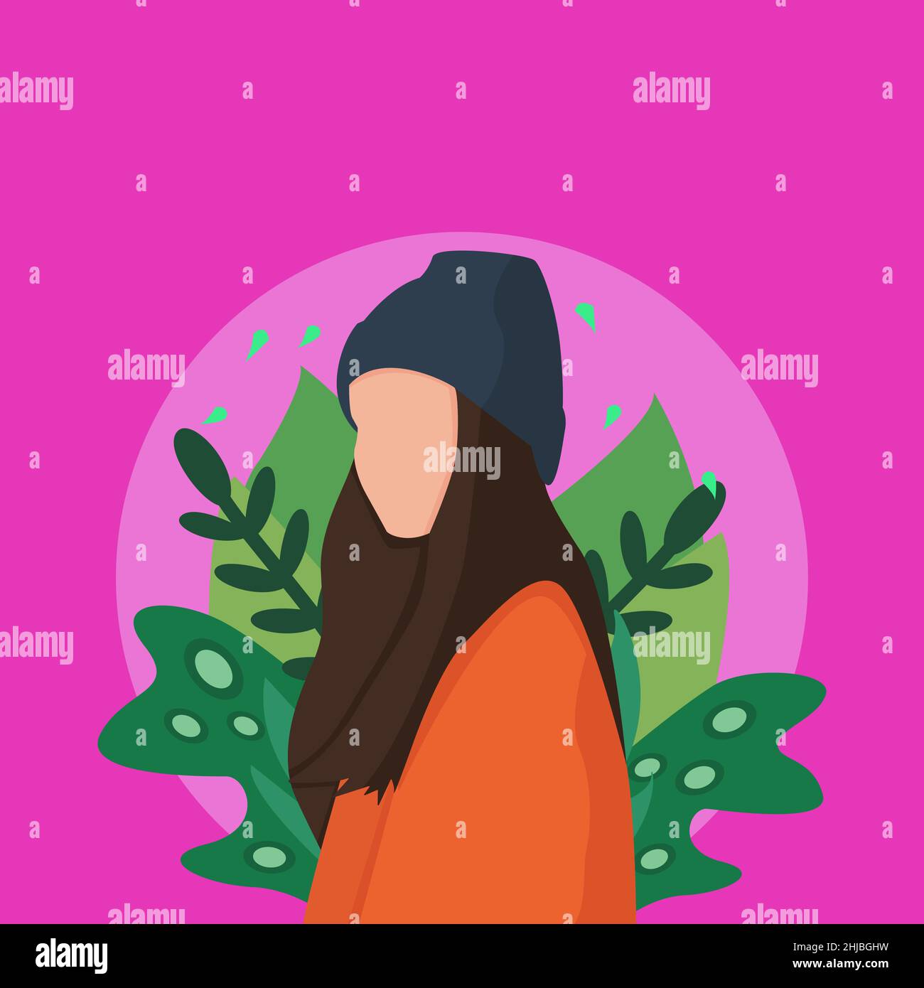 vector illustration of moon and woman design Stock Vector