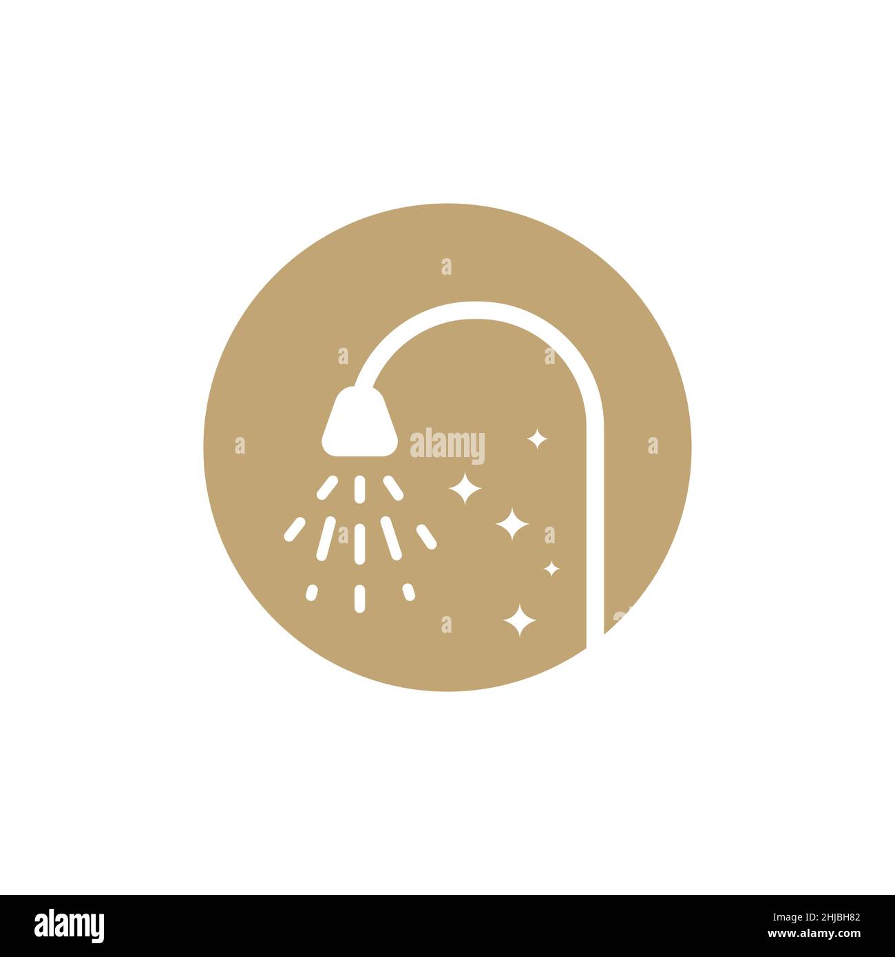 negative space shower bath logo design vector graphic symbol icon