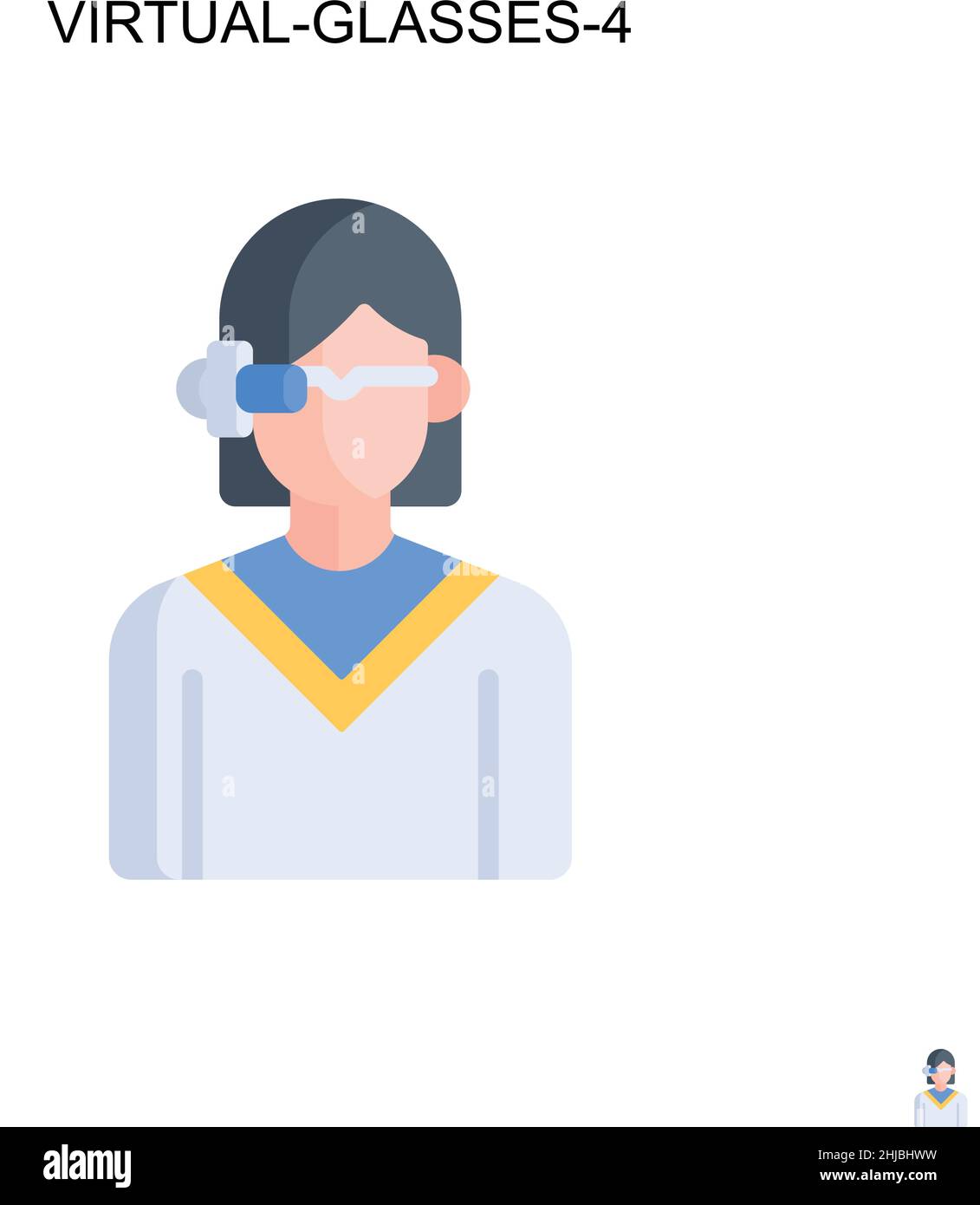 Virtual-glasses-4 Simple vector icon. Illustration symbol design template for web mobile UI element. Stock Vector