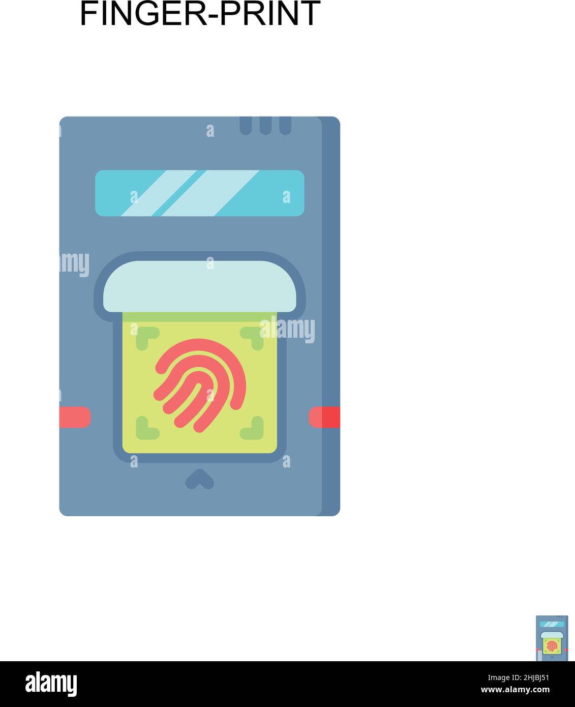 Finger-print Simple vector icon. Illustration symbol design template for web mobile UI element. Stock Vector
