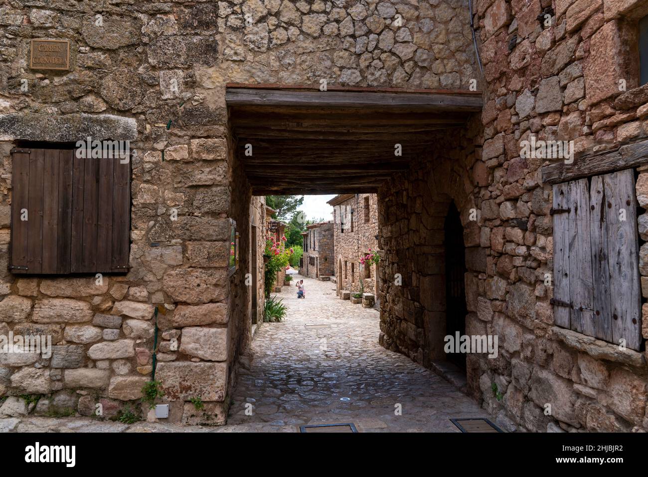 The clifftop village of Siurana, in the municipality of the Cornudella de Montsant in the comarca of Priorat, Tarragona, Catalonia, Spain. It was repo Stock Photo