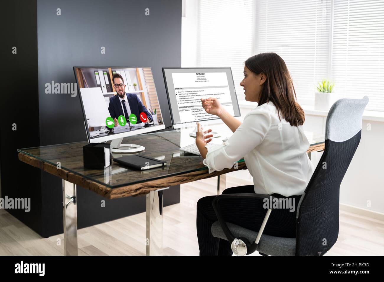 Online Video Conference Job Interview Meeting Call Stock Photo Alamy
