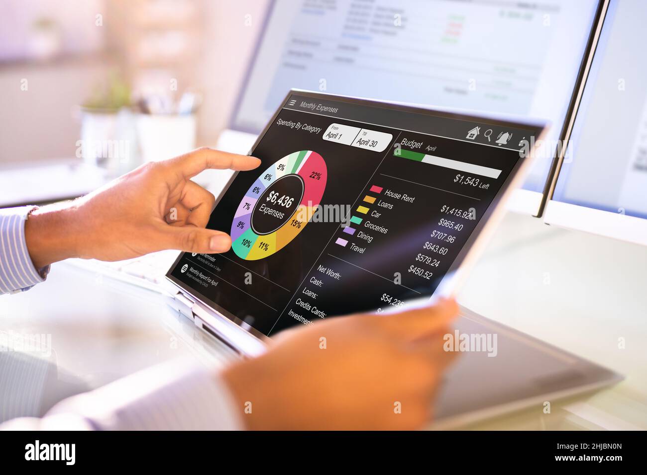 Computer App For Money, Budget And Expense Tracking Stock Photo Alamy