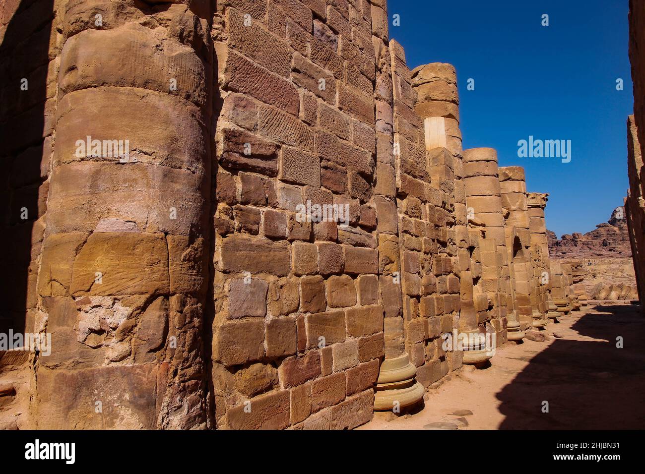 Wadi Musa with the archaeological site of Petra in Jordan Stock Photo