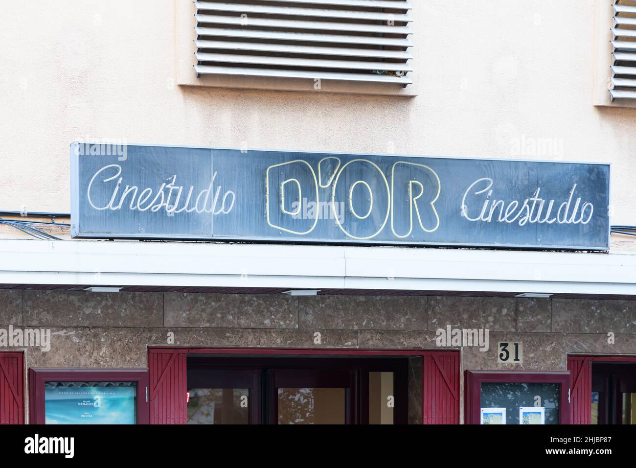 VALENCIA, SPAIN NOVEMBER 29, 2021 Cinestudio D'OR is an old famous