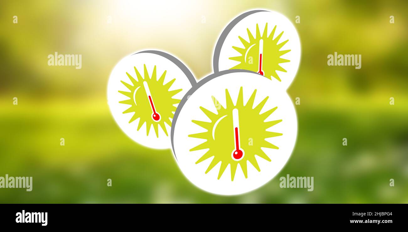 Illustration of a global warming concept Stock Photo - Alamy