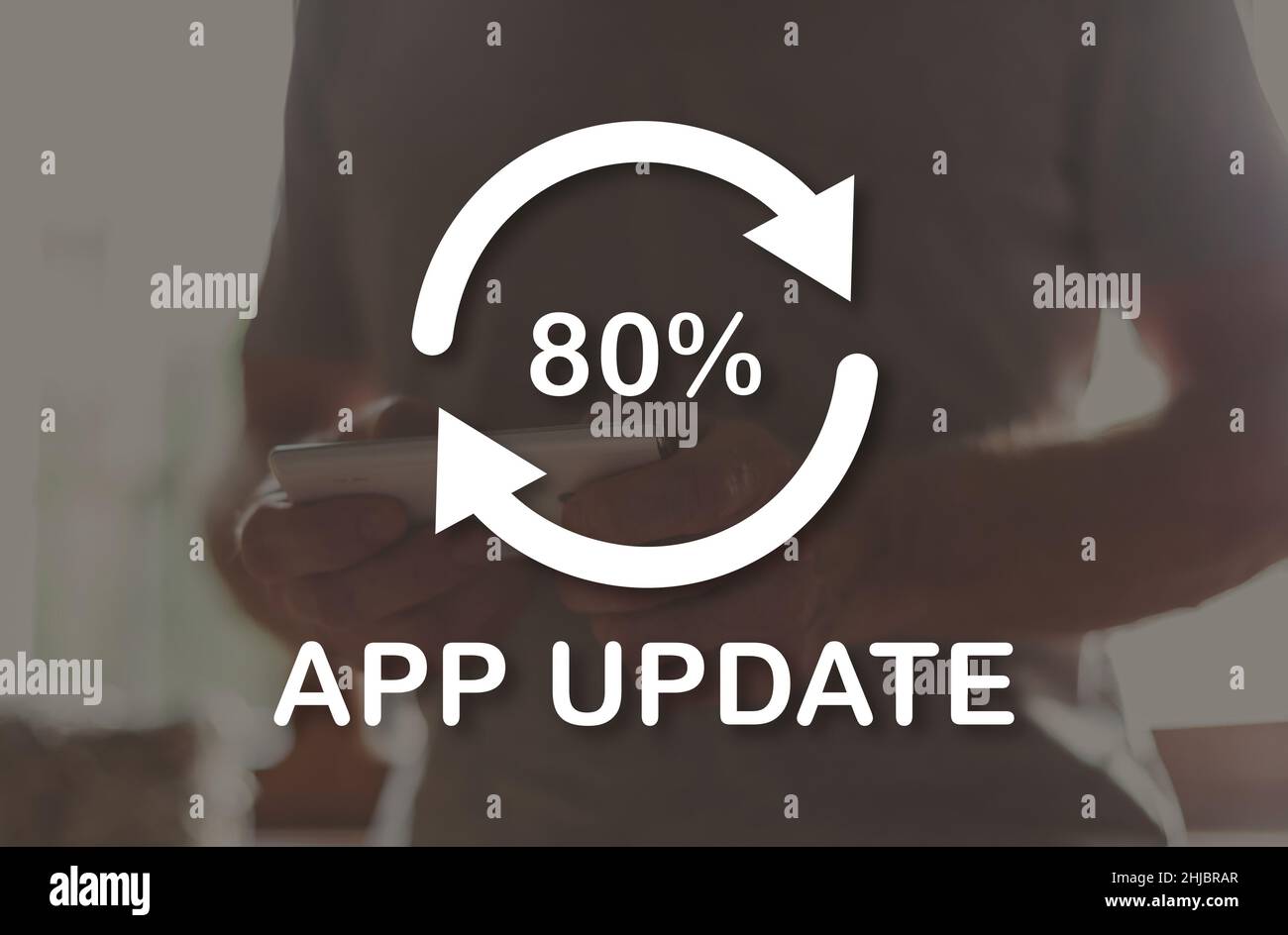 Application update concept illustrated by a picture on background Stock ...