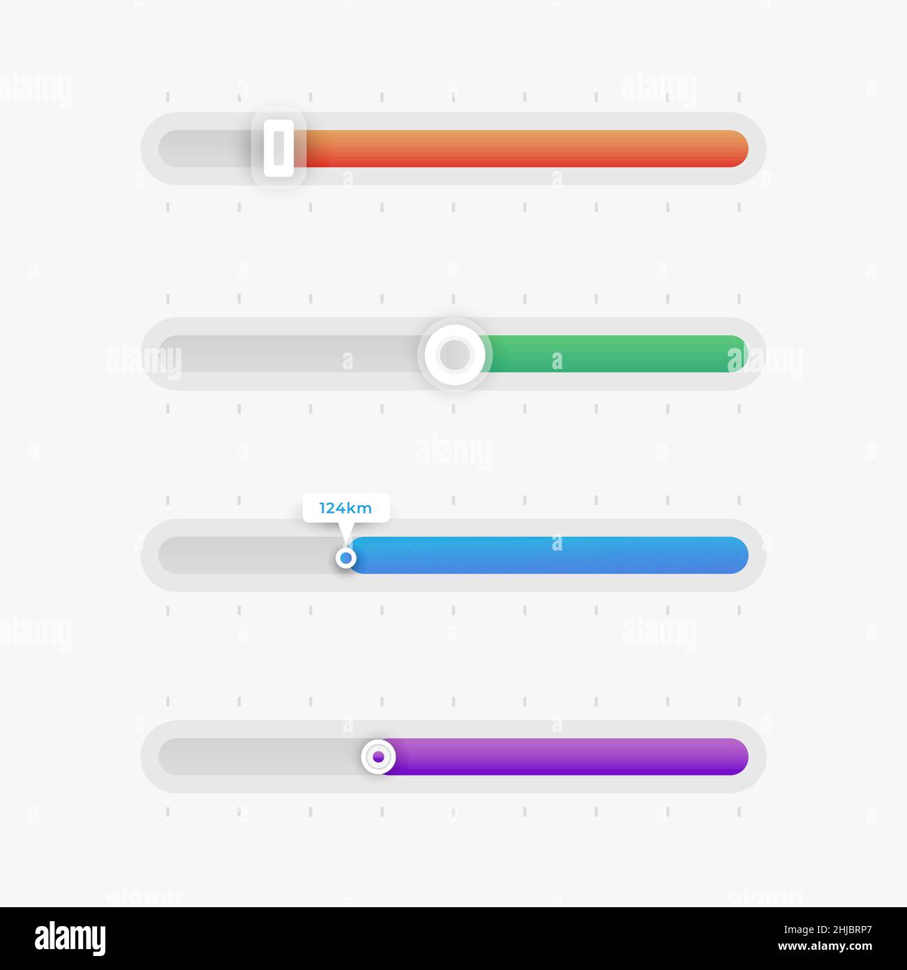 Gradient colored ui sliders set Vector illustration Stock Vector Image & Art Alamy