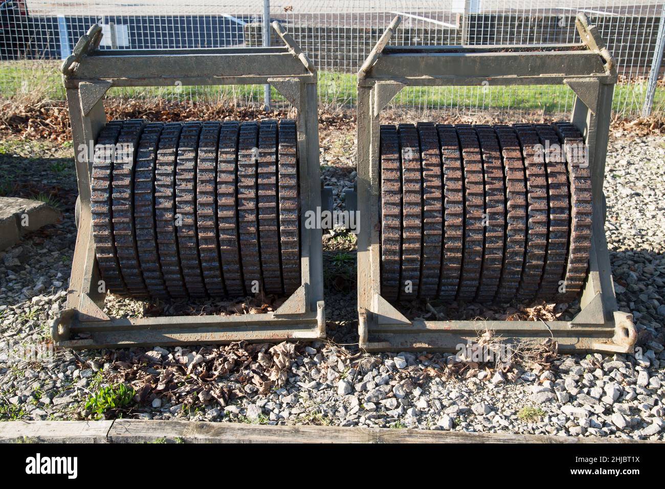 Experimental Mine Rollers for Chieftain AVRE vehicles. Bovington Tank ...
