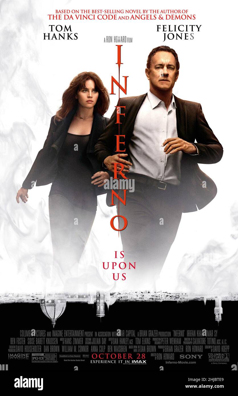 Inferno Year : 2016 USA Director : Ron Howard Tom Hanks, Felicity Jones American poster Stock Photo