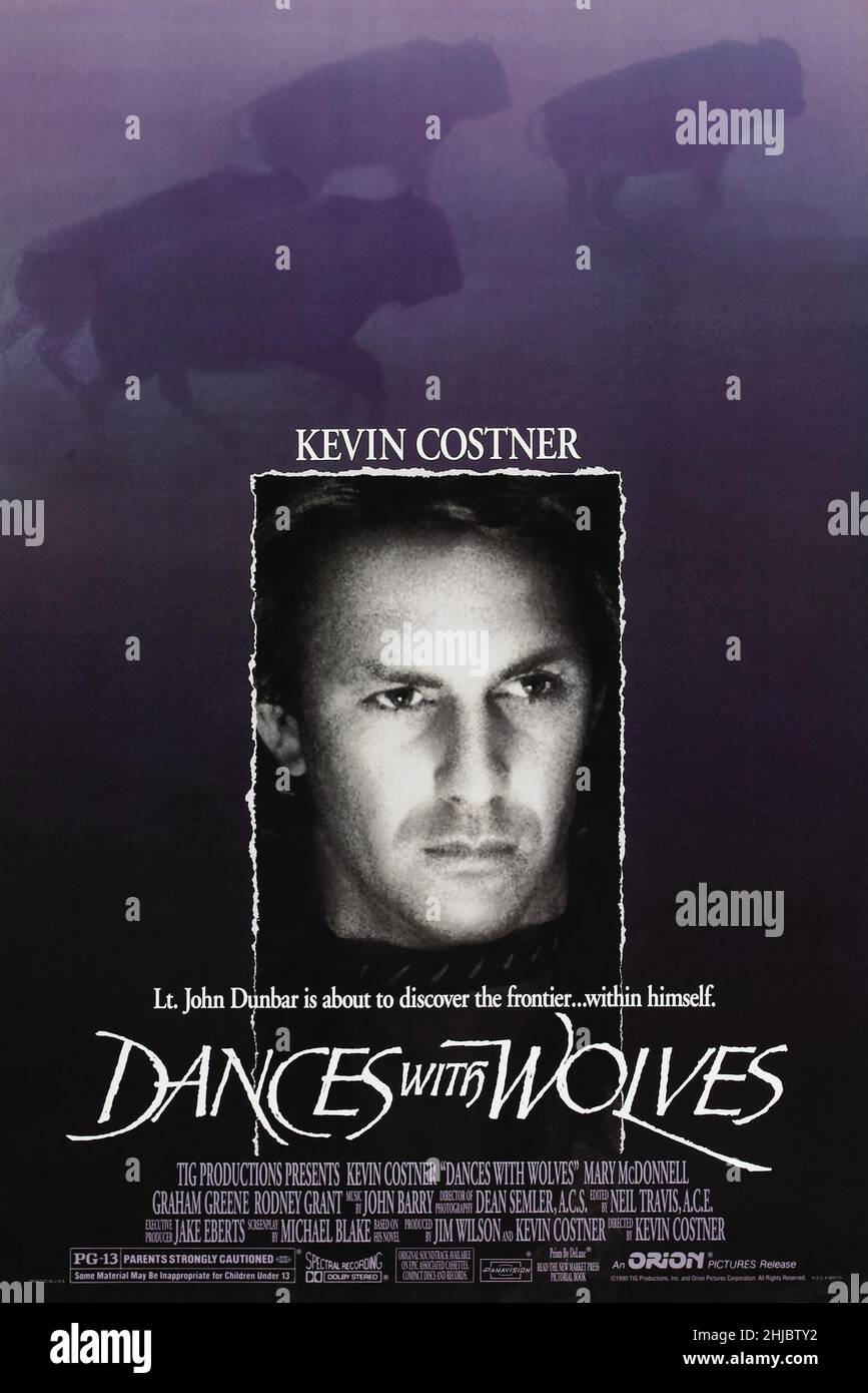 Dances with Wolves  Year : 1990 USA Director : Kevin Costner Kevin Costner American poster Stock Photo