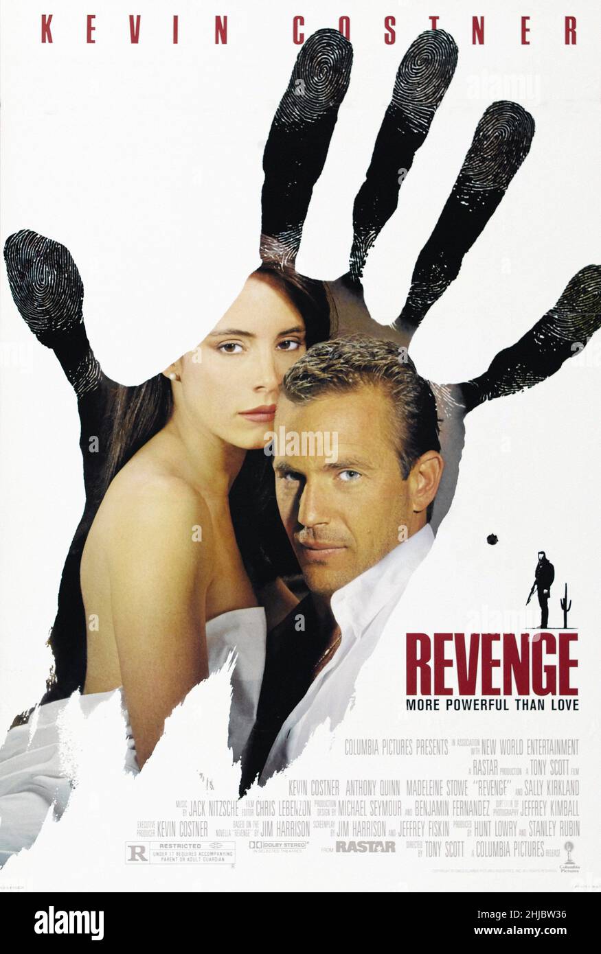 Revenge Year : 1990 USA Director : Tony Scott Madeleine Stowe, Kevin Costner American poster Stock Photo