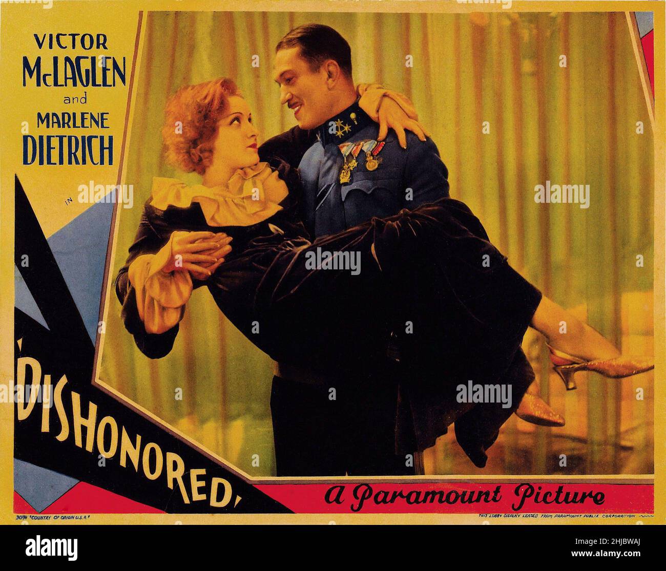Dishonored Marlene Dietrich, Victor McLagen USA, 1931 Director: Josef von Sternberg Movie poster Stock Photo