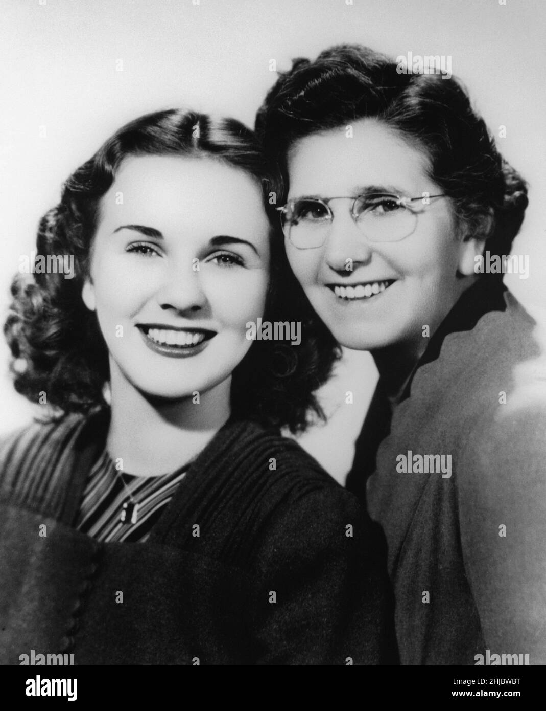 Deanna Durbin with her mother Ada ca. 1940 Stock Photo
