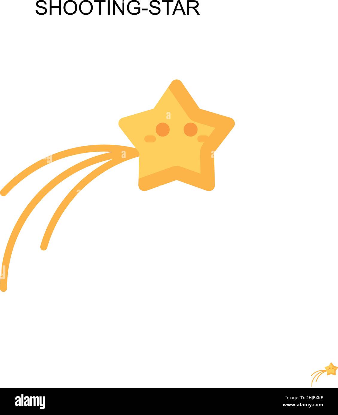 Shooting-star Simple vector icon. Illustration symbol design template for web mobile UI element. Stock Vector