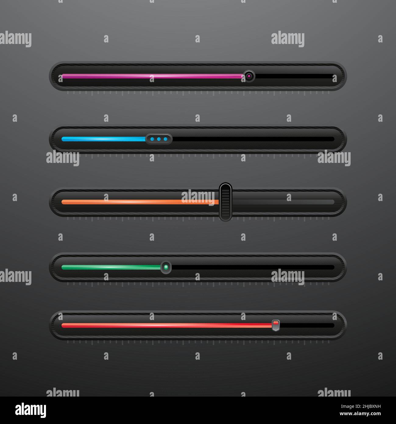 Gradient colored ui sliders set Vector illustration Stock Vector Image & Art Alamy