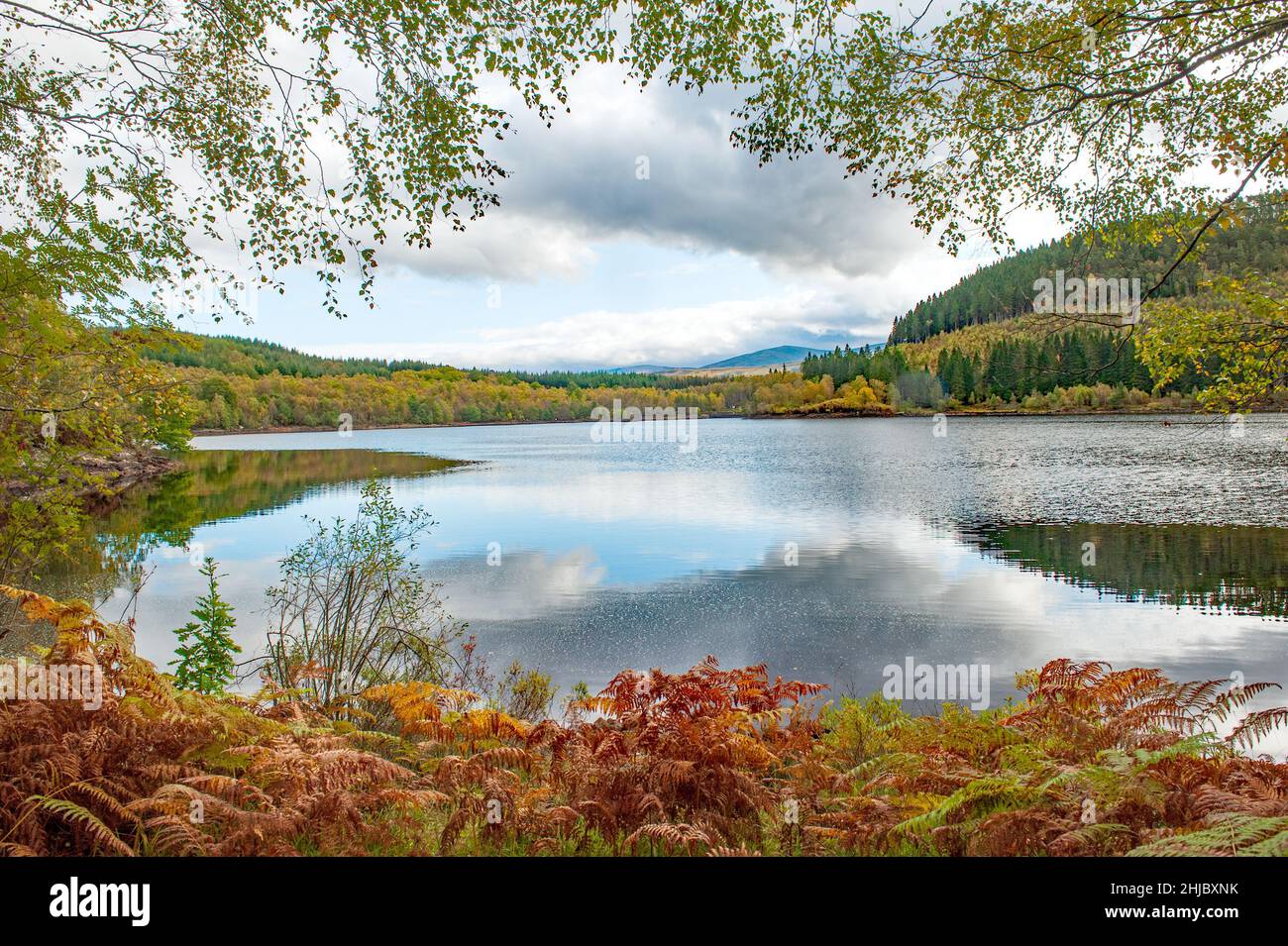 View on the Lake Loch Garry on the autumn season, Scotland Highlands, UK Stock Photo