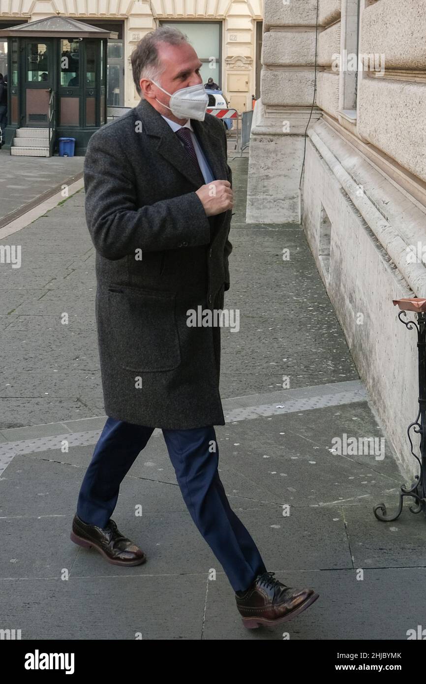 Rome, 27 January 2021 Massimo Garavaglia is an Italian politician, from 13 February 2021 Minister of Tourism in the Draghi government during the fourth day of voting for the election of the head of state of Italy Stock Photo