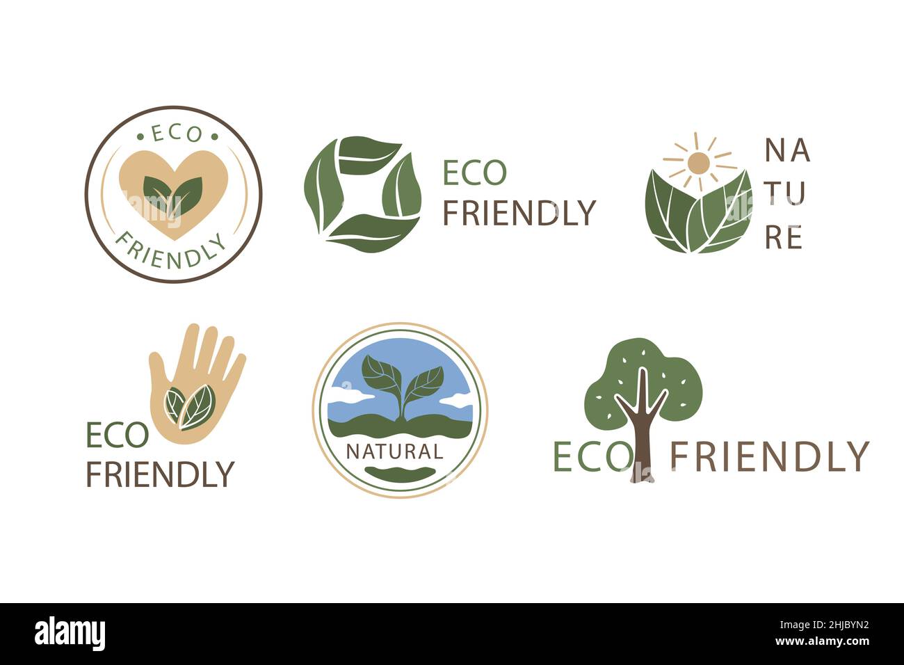 Flat design eco friendly labels Vector illustration Stock Vector Image ...