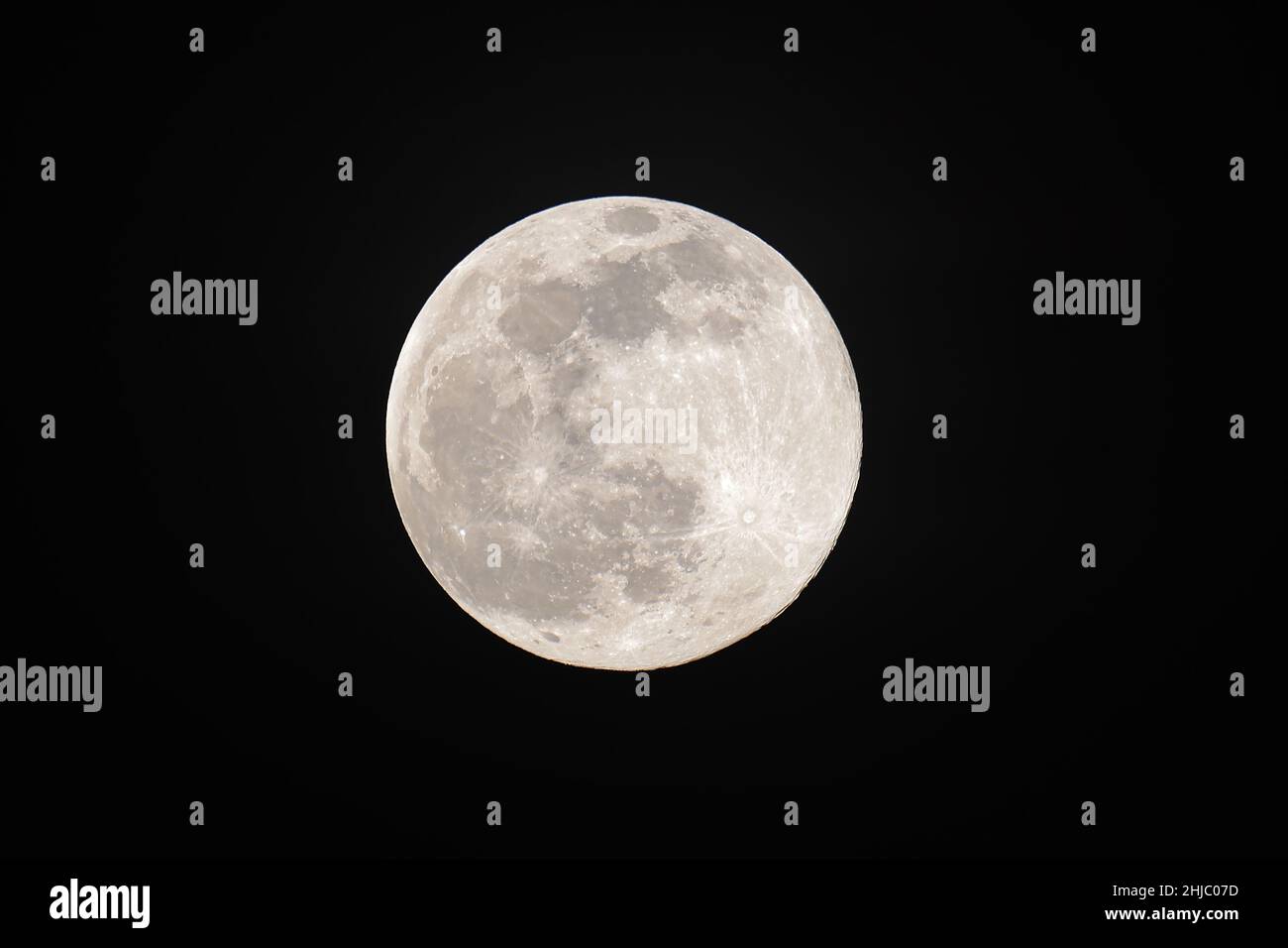 Full Moon on dark night Stock Photo