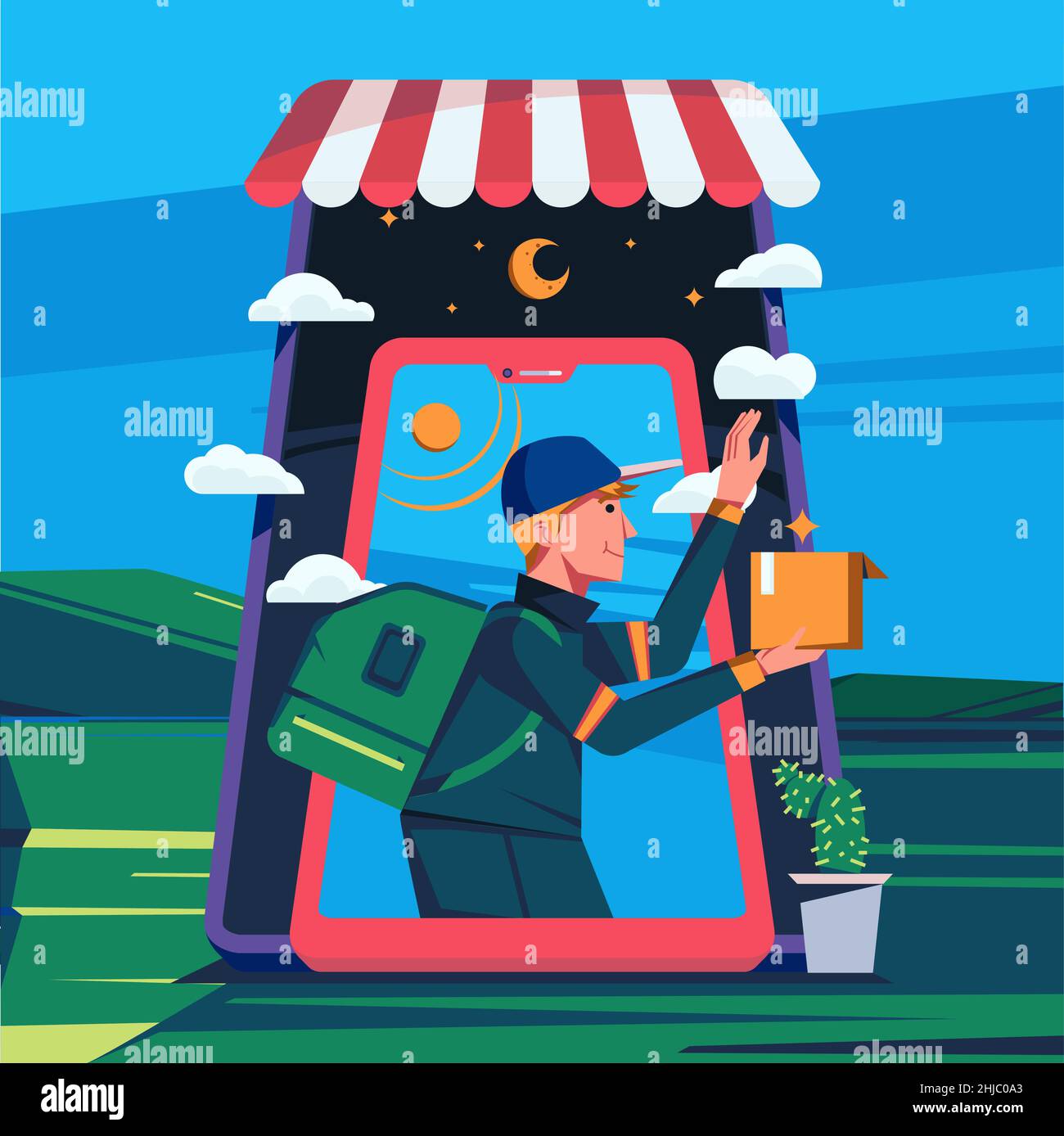 Flat design delivery concept Vector illustration Stock Vector Image ...