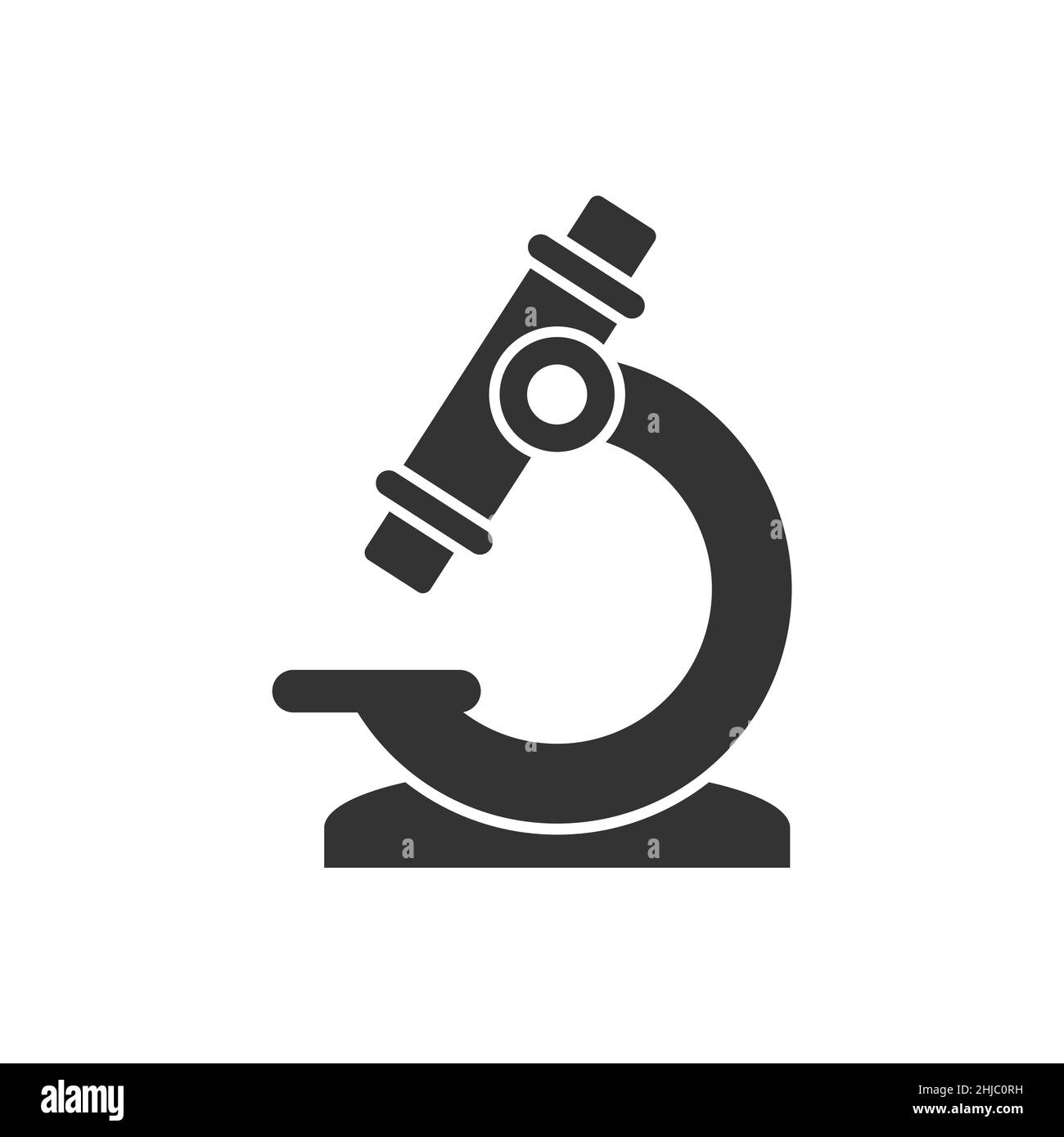 Microscope icon in flat style. Laboratory magnifier vector illustration ...
