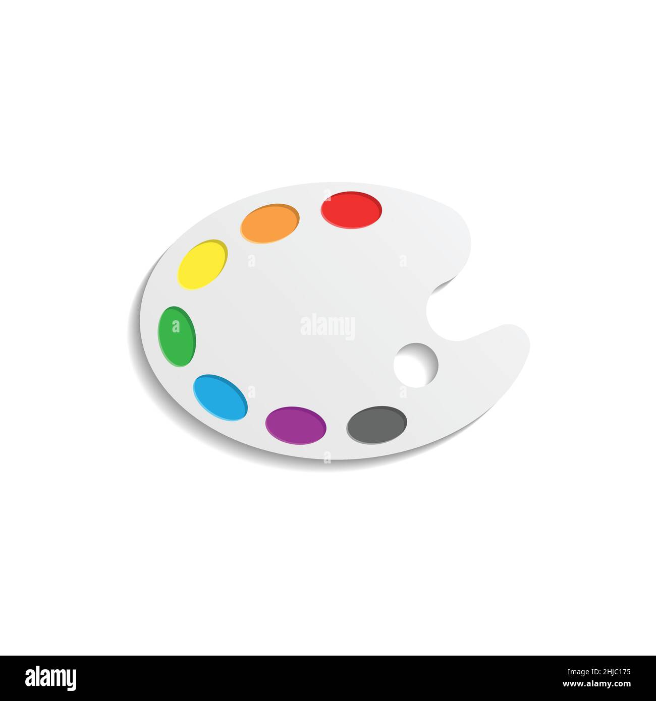 Artist's palette in flat style. Painter's tools vector illustration on ...
