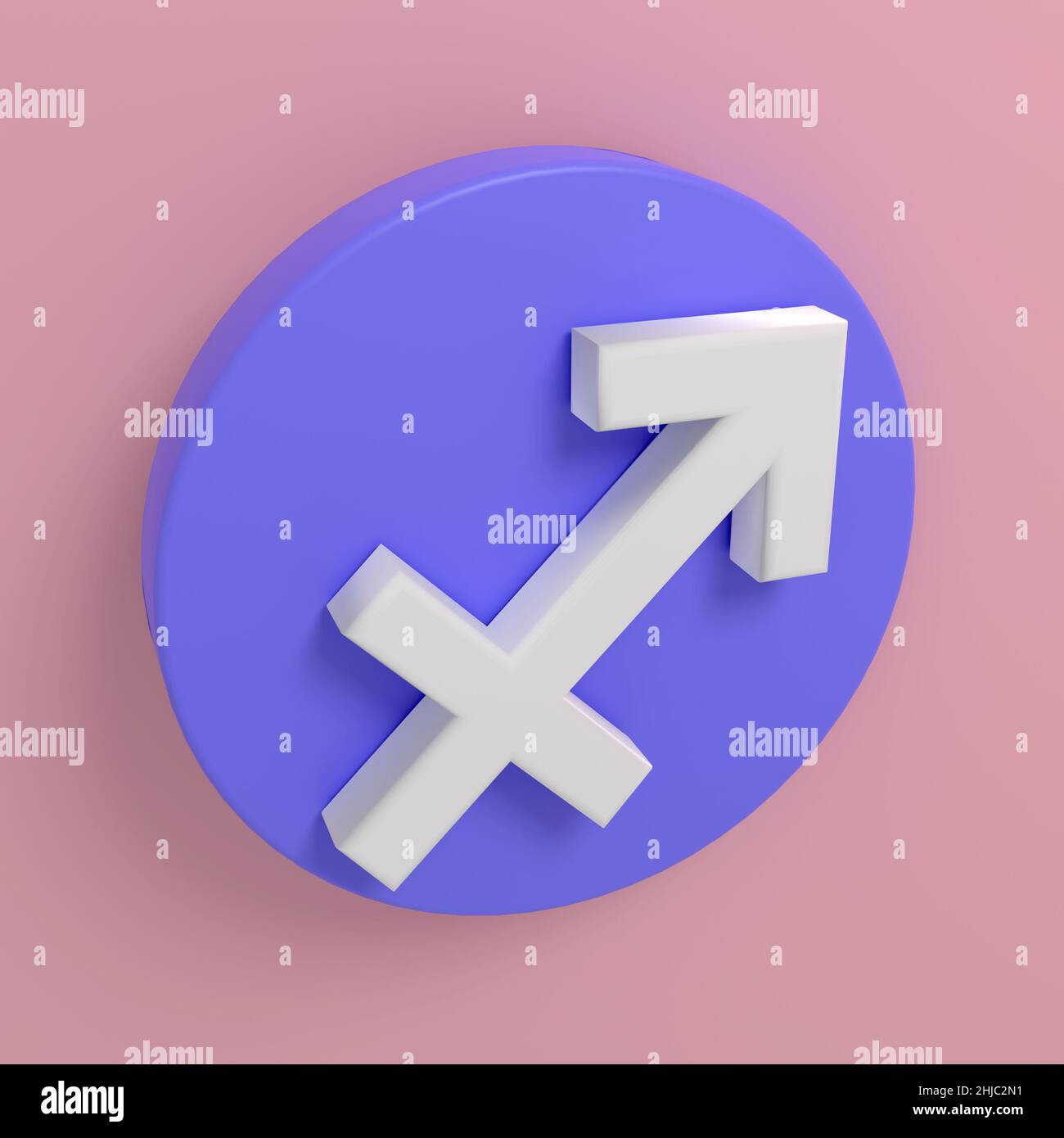 Three-dimensional icons of zodiac signs. The symbol of Sagittarius ...