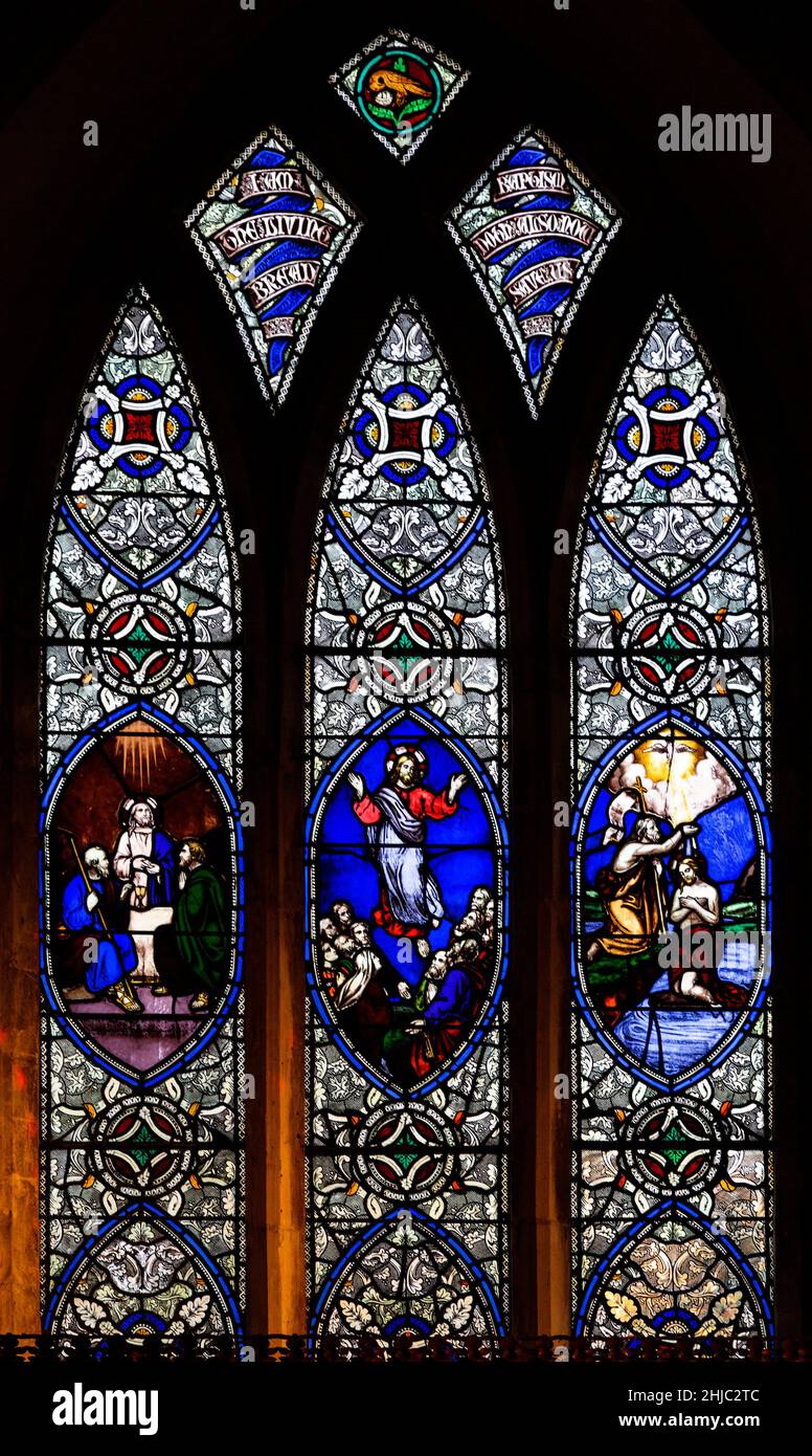 Stained glass window c 1850 by J Powell and Sons, Aspall church