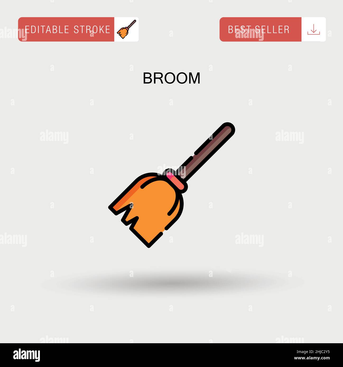 Broom Simple vector icon. Stock Vector